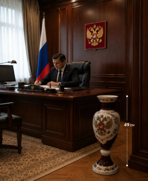 ваза кабинетная напольная герб россии подарок руководителю фарфор