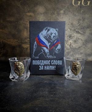 набор бокалов для виски медведь победа будет за нами